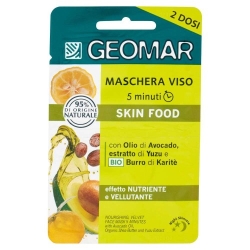 Geomar Maschera Viso 5 Minuti Nutriente Vellutante Con Burro Di Karit  Biologico E Pappa Reale 2 Dosi Da 15 Ml