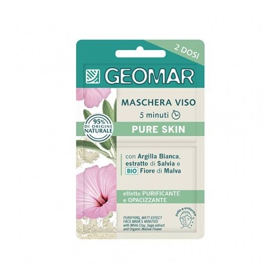 Geomar Maschera Viso 5 Minuti Trattamento Purificante Effetto Mat 2 Dosi