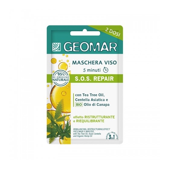 Geomar Sos Repair Maschera Viso Ristrutturante E Riequilibrante 2 Dosi