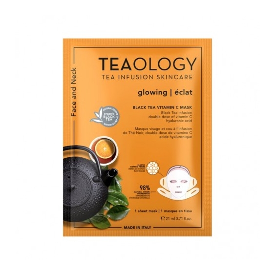 Teaology Black Tea Vitamin C Mask Maschera Viso Illuminante 21 Ml