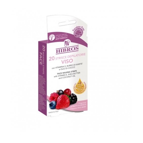 Hibros Viso 20 Strisce Depilatorie Ai Frutti Di Bosco