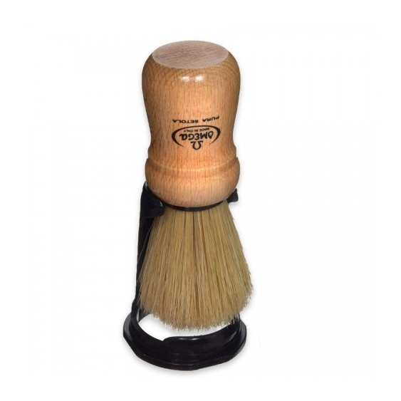Omega Pennello Da Barba In Setola Con Supporto