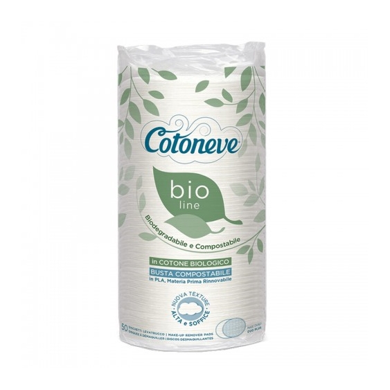 Cotoneve Bio Line 50 Dischetti Struccanti Maxi Ovali In Cotone Biologico