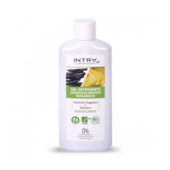 Intra Carbone Vegetale & Zenzero Gel Detergente Seboquilibrante 200 Ml