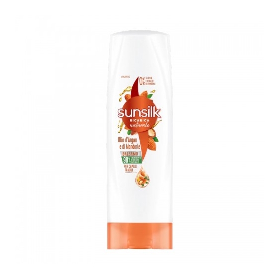 Sunsilk Ricarica Naturale Olio D'Argan E Di Mandorle Balsamo Per Capelli Fragili 200 Ml