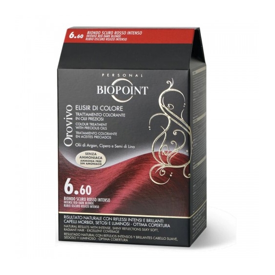 Biopoint Orovivo Elisir Di Colore Tintura Per Capelli N.6.60 Biondo Scuro Rosso Intenso