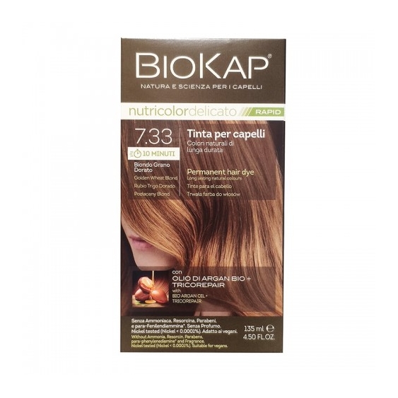 Bios Line Biokap Nutricolor Delicato Rapid Tinta Per Capelli N. 7.33 Biondo Grano Dorato