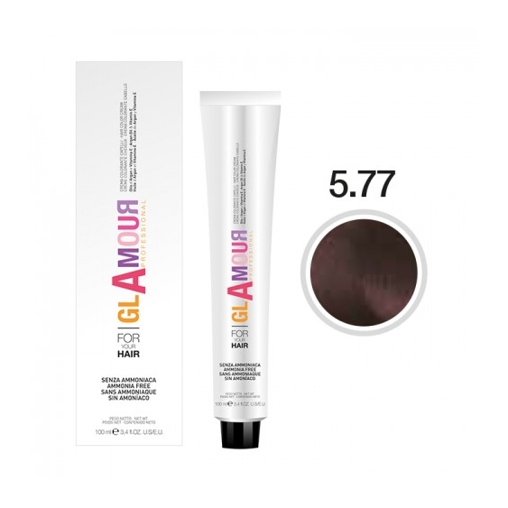 Glamour Ammonia Free Hair Color Cream Crema Colorante Per Capelli N. 5.77 Caffè