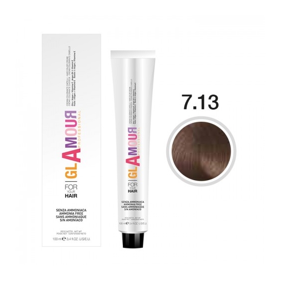 Glamour Ammonia Free Hair Color Cream Crema Colorante Per Capelli N. 7.13 Beige