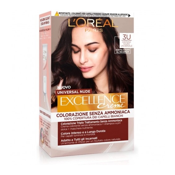 L'Oreal Paris Excellence Universal Nude Colorazione Permanente N. 3U Castano Scuro Universale