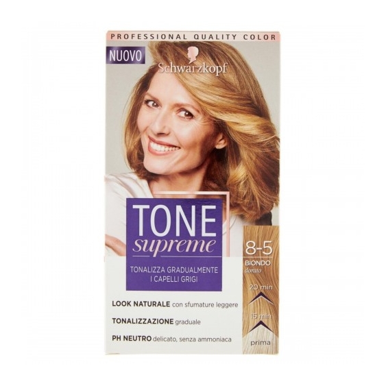 Schwarzkopf Tone Supreme Crema Tonalizzante Per Capelli Grigi 8-5 Biondo Dorato