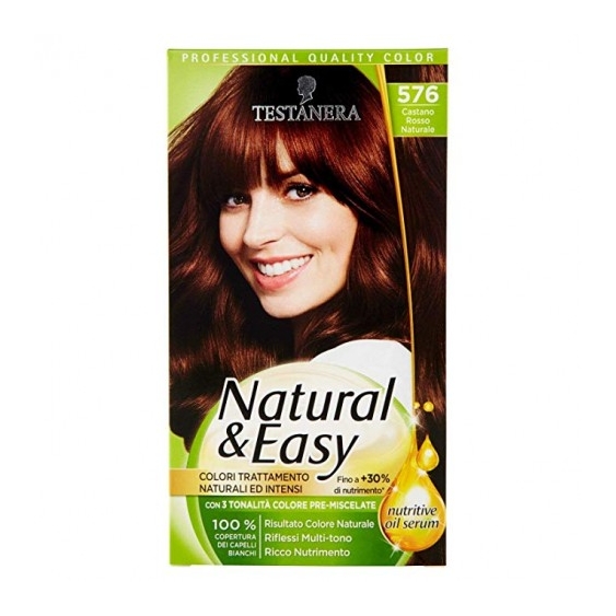 Schwarzkopf Tinta Per Capelli Colorazione Permanente Natural & Easy N 576 Castano Rosso Naturale