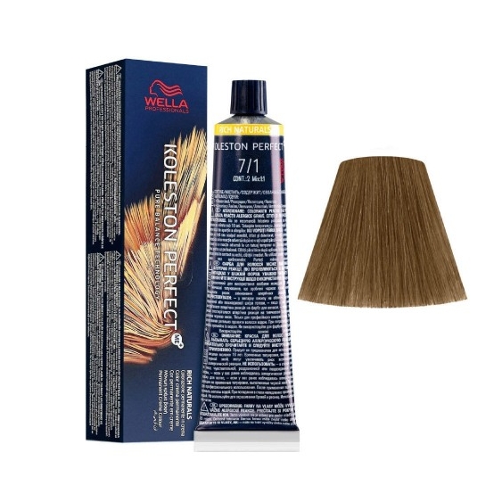 Wella Koleston Perfect Me+ Tintura Per Capelli N. 7/1 Biondo Medio Cenere