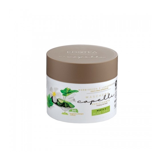 Edotea Maschera Capelli Purificante Bio Con Menta & Aloe Vera 250 Ml