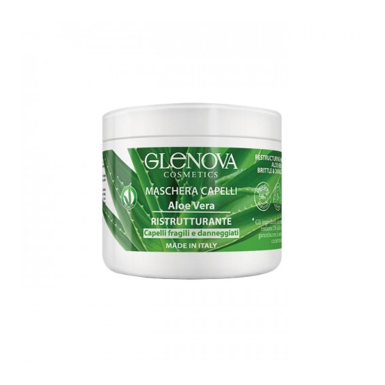 Glenova Maschera Per Capelli Ristrutturante All'Aloe Vera 500 Ml