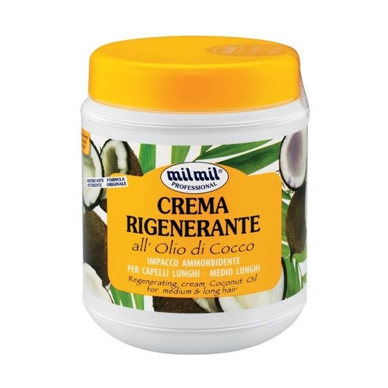 Mil Mil Professional Crema Rigenerante All'Olio Di Cocco Impacco Ammorbidente 1L