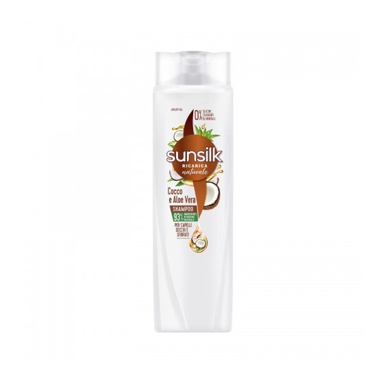Sunsilk Ricarica Naturale Shampoo Cocco E Aloe Vera Per Capelli Secchi E Sfibrati 250 Ml