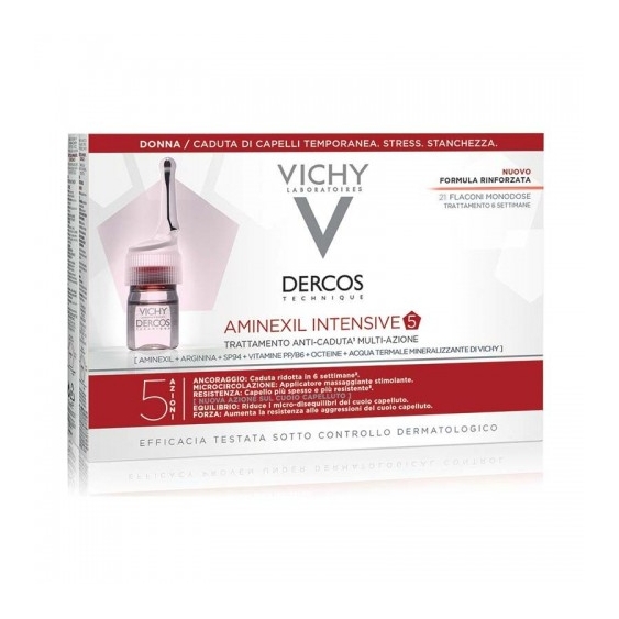 Vichy Dercos Aminexil Intensive 5 Trattamento Anticaduta Donna 21 Flaconi Monodose