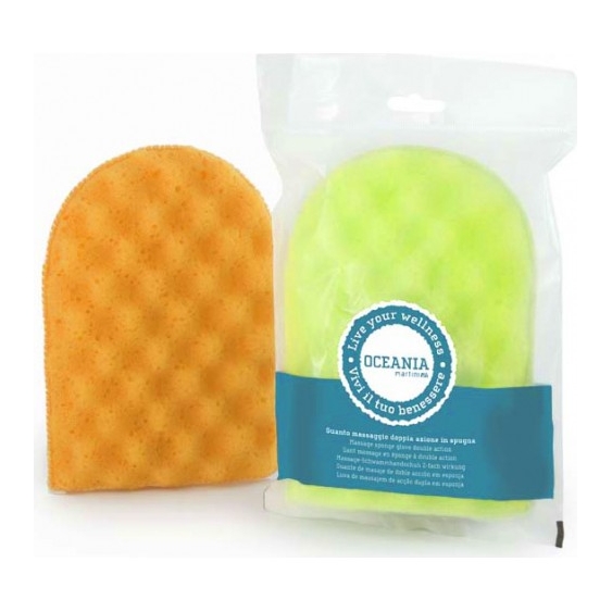 Oceania Guanto Colorato Per Massaggio In Spugna Doppia Azione Scrub E Peeling+Relax