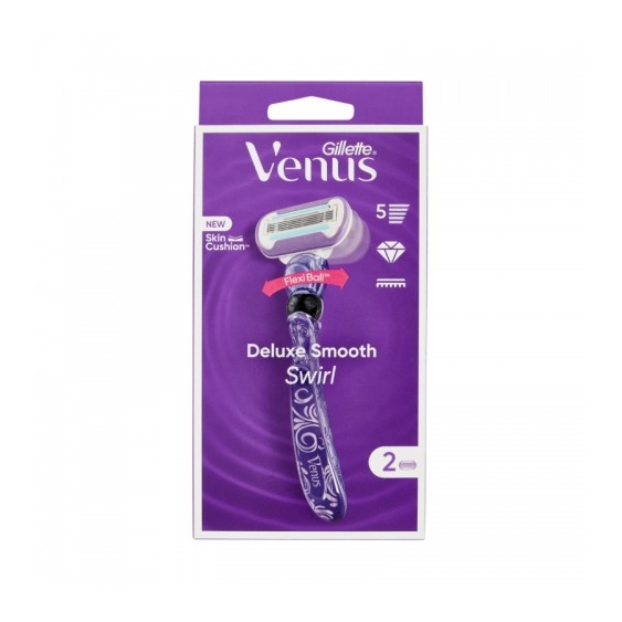 Gillette Venus Deluxe Smooth Swirl 1 Rasoio + 2 Lamette
