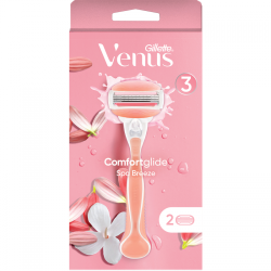 Gillette Venus Comfortglide Spa Breeze Rosa Rasoio Da Donna + 2 Lame
