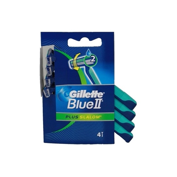 Gillette Rasoio Da Barba Usa E Getta Blu Ii Slalom Plus 1 Confezione Da 4 Lamette