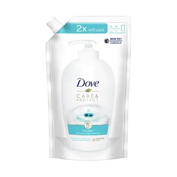 Dove Care & Protect Sapone Liquido Detergente 500 Ml Ricarica