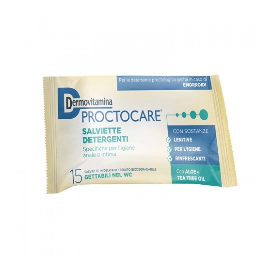Pasquali Dermovitamina Proctocare 15 Salviette Detergenti Per L'Igiene Anale E Intima