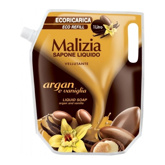 Malizia Sapone Liquido Argan E Vaniglia Ecoricarica 1L