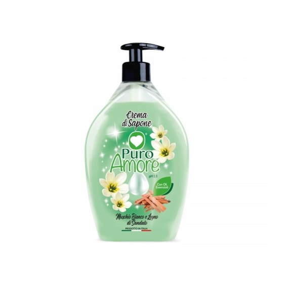 Puro Amore Muschio Bianco E Legno Di Sandalo Crema Di Sapone 750 Ml