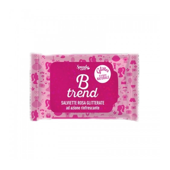 Speedy Care B Trend 15 Salviette Rosa Glitterate Ad Azione Rinfrescante