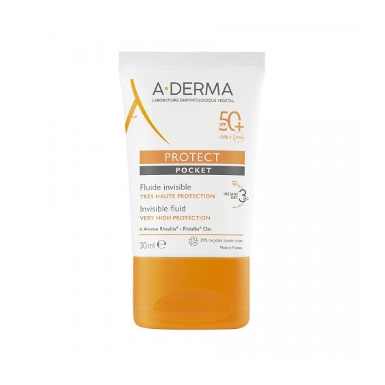 Aderma Protect Pocket Spf50+ Fluido Invisibile Ad Alta Protezione Solare 30 Ml