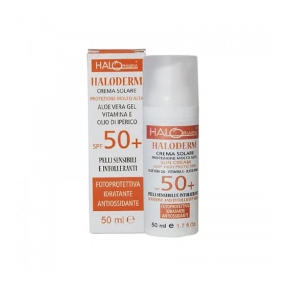 Halo Pharma Haloderm Crema Solare Viso Spf50+ Flacone Da 50 Ml