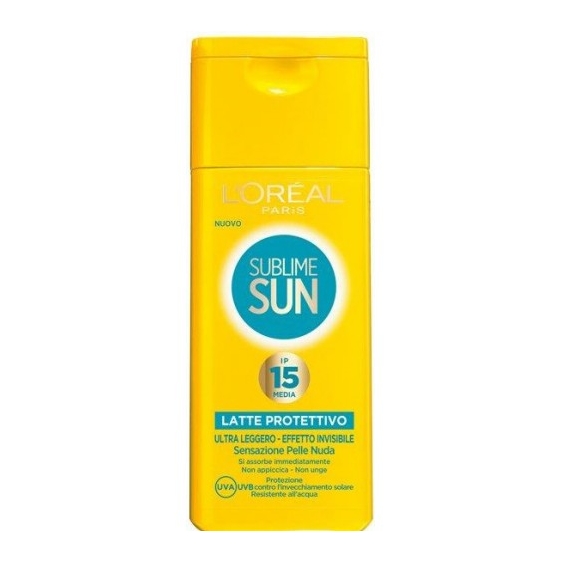 L'Oreal Paris Sublime Sun Latte Solare Protezione Bassa Ip15 Effetto Invisibile 200 Ml
