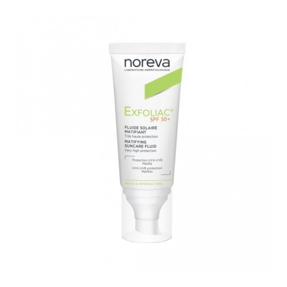Noreva Exfoliac Spf50+ Fluide Solaire Matifiant Fluido Solare Protettivo 40 Ml