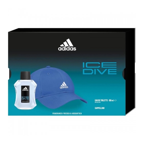 Adidas Cofanetto Ice Dive Eau De Toilette Uomo 100 Ml + Cappellino