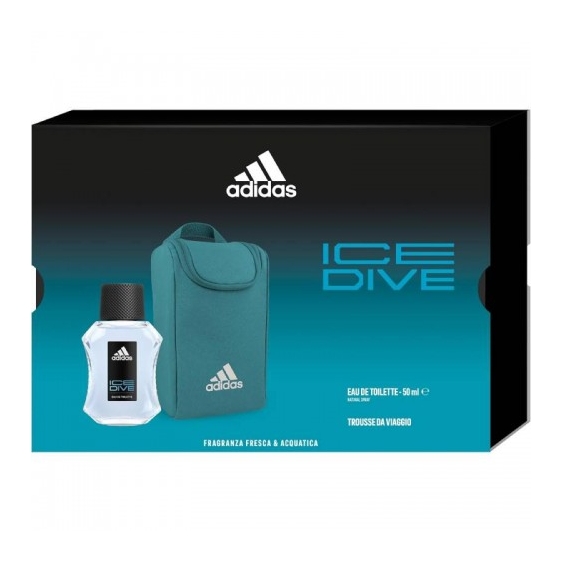 Adidas Cofanetto Ice Dive Eau De Toilette Uomo 100 Ml + Trousse