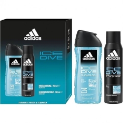 Adidas Cofanetto Ice Dive Deodorante 150 Ml + Gel Doccia 250 Ml
