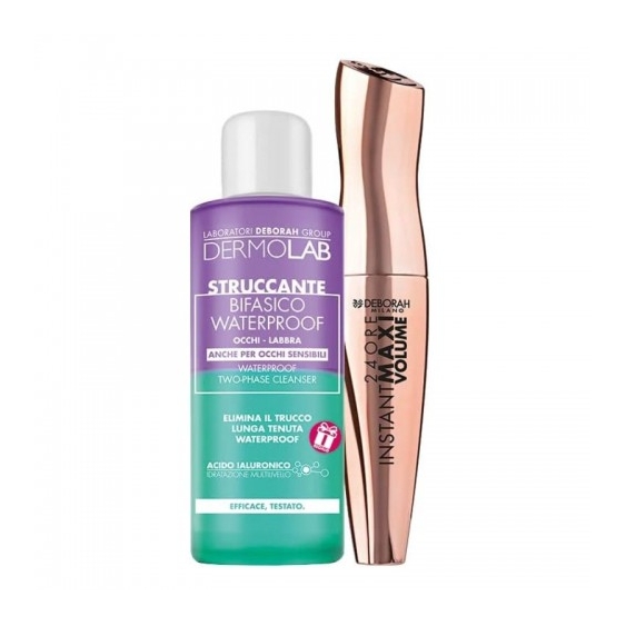 Deborah Kit Mascara 24 Ore Instant Maxi Volume + Struccante Bifasico 50 Ml