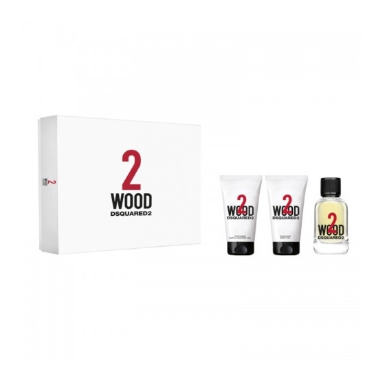Dsquared2 2 Wood Cofanetto Regalo Edt Uomo 50 Ml + Shower Gel 50 Ml + Body Gel 50 Ml
