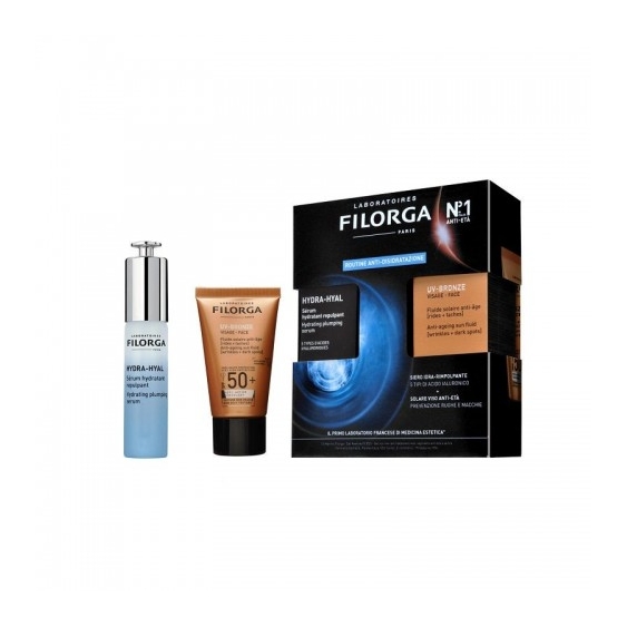 Filorga Routine Anti-Disidratazione Siero Hydra-Hyal 30 Ml + Uv-Bronze Spf50+ Protezione Solare Viso 40 Ml