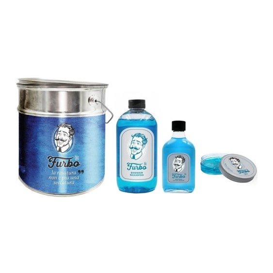 Furbo Cofanetto Vintage Blu Prodotti Per La Cura Di Barba E Capelli