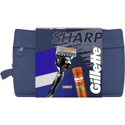 Gillette Cofanetto Sharp Rasoio + Lama Di Riserva + Schiuma Per Pelli Sensibili