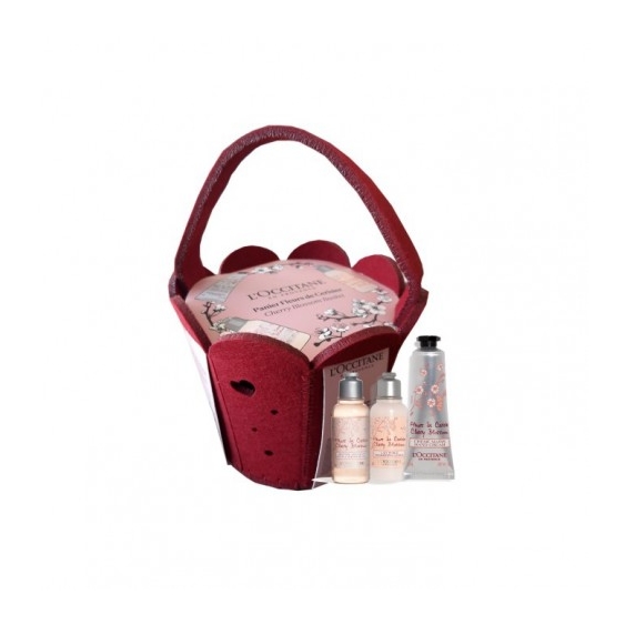 L'Occitane Cofanetto Cherry Blossom Basket Crema Mani 30Ml + Gel Doccia 35Ml + Latte Corpo 35Ml
