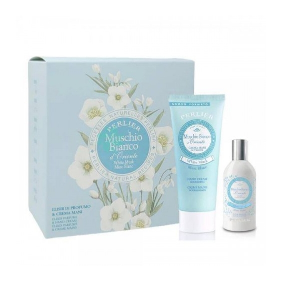 Perlier Cofanetto Muschio Bianco D'Oriente Crema Mani 100 Ml + Elisir Di Profumo 100 Ml