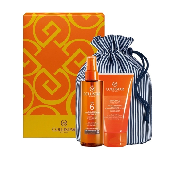 Collistar Olio Secco Superabbronzante Idratante SPF6 + Doccia-Shampoo Doposole Cofanetto Solari