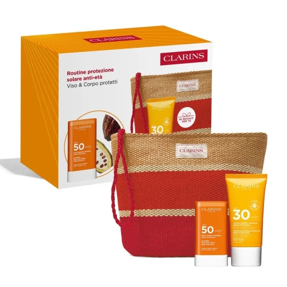 Clarins Stick Solare Invisibile SPF50 17g + Crema Solare Corpo SPF30 75 ml Kit Solari