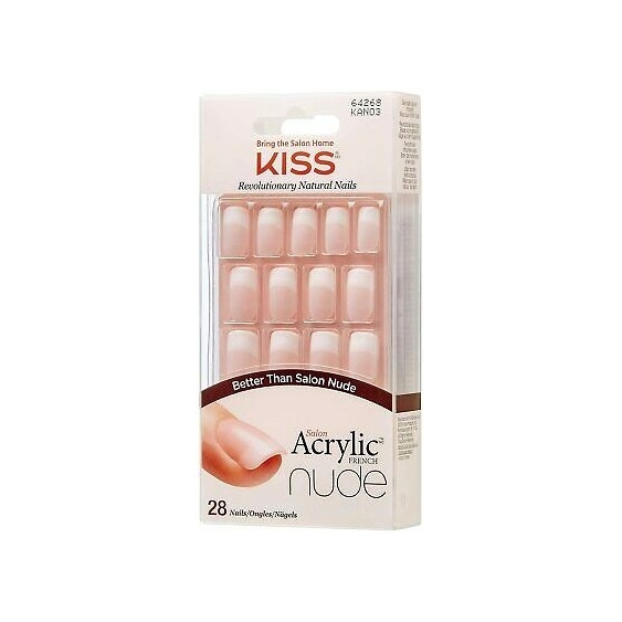 Kiss Salon Acrylic Nude French Nails 28 Unghie Artificiali Kan03C
