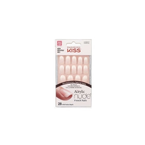 Kiss Salon Acrylic Nude French Nails 28 Unghie Artificiali Kan02C
