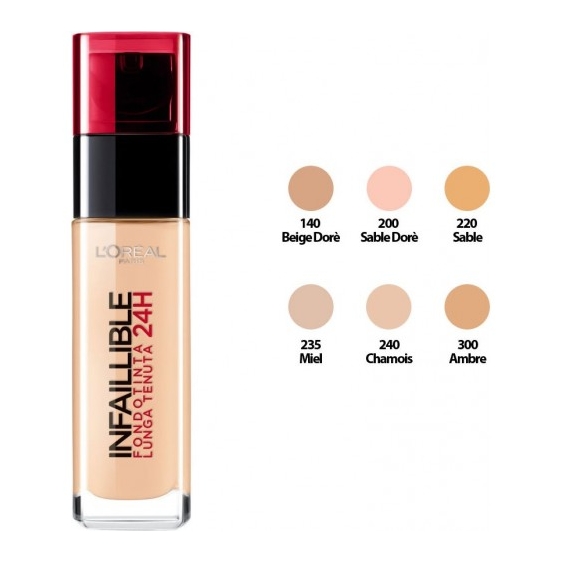L'Oreal Paris Infaillible 24 H Colore 220 Sable Fondotinta Liquido Lunga Tenuta